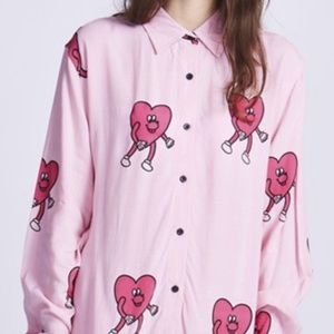 Lazy Oaf running hearts shirt